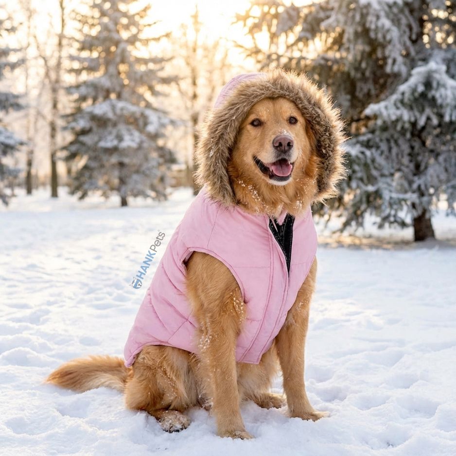 Pink Waterproof & Windproof Dog Winter Jacket