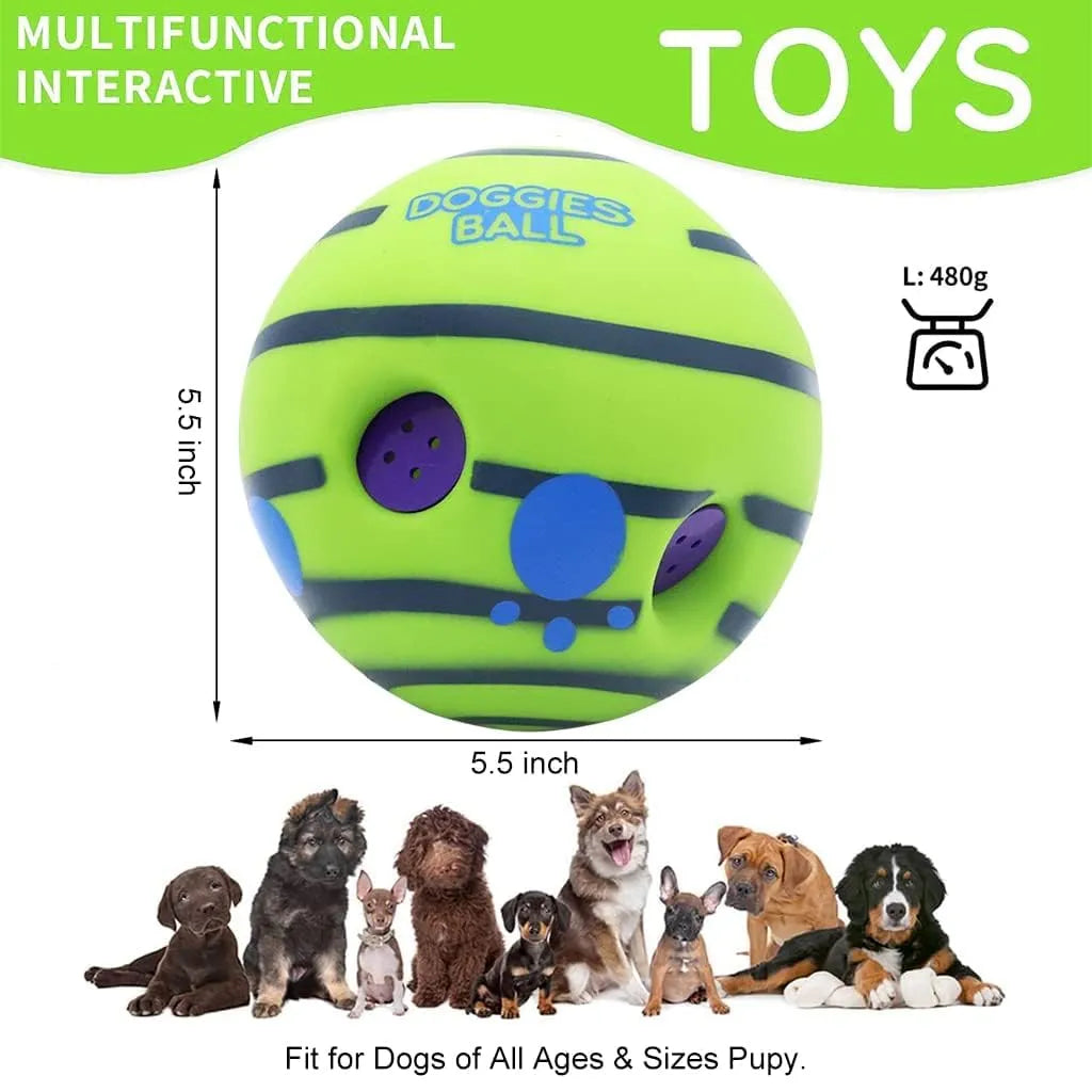 Dog playing with chew-resistant treat ball