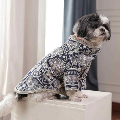 Indigo Royale Dog Kurta | Designer Ethnic Wedding Outfit for Dogs