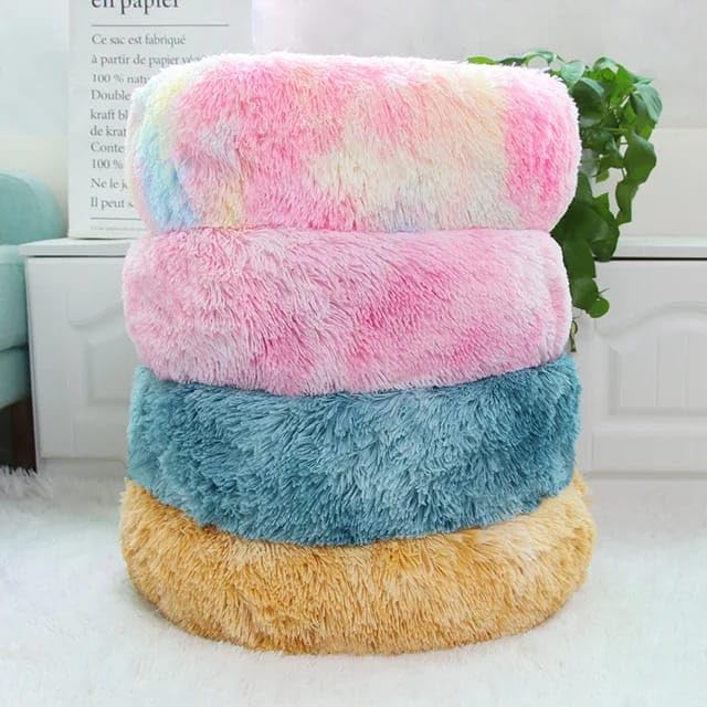Round Donut Pet Bed for Cats & Dogs | Washable