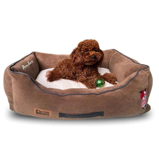 Lounger Dog Bed with Removable Cushion | Soft Washable Pet Sofa Bed