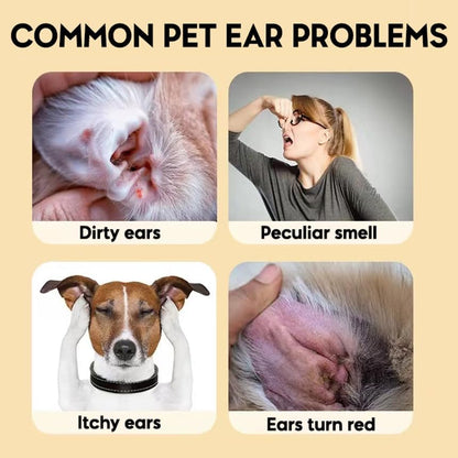 Pet Ear Cleaner Finger Wipes – 50pcs | Removes Earwax, Dirt & Mites for Dogs & Cats