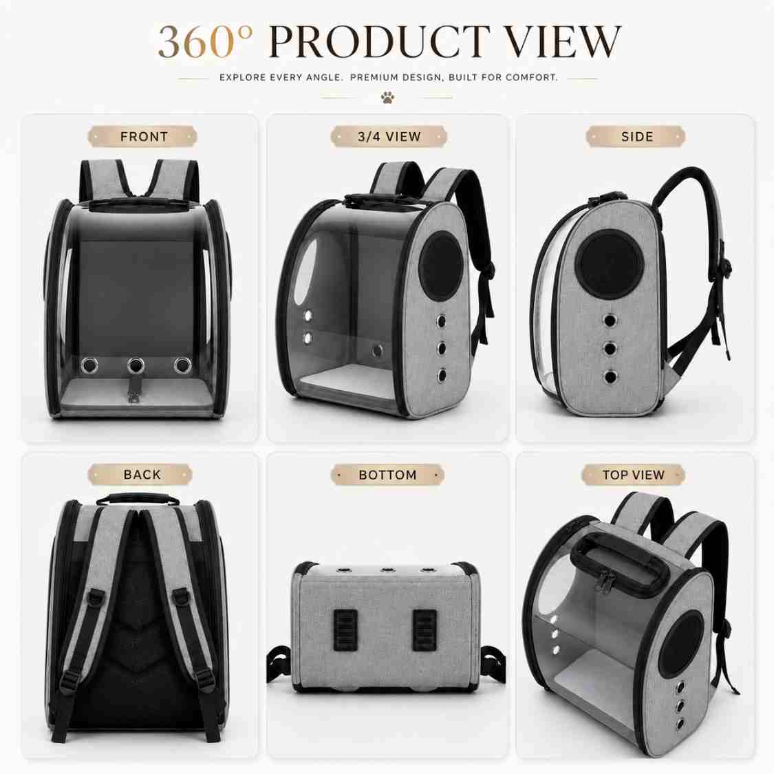 Transparent Pet  Carrier Backpack With Air Ventilation