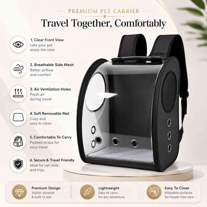 Pet Carrier Backpack With Clear Window & Air Vents