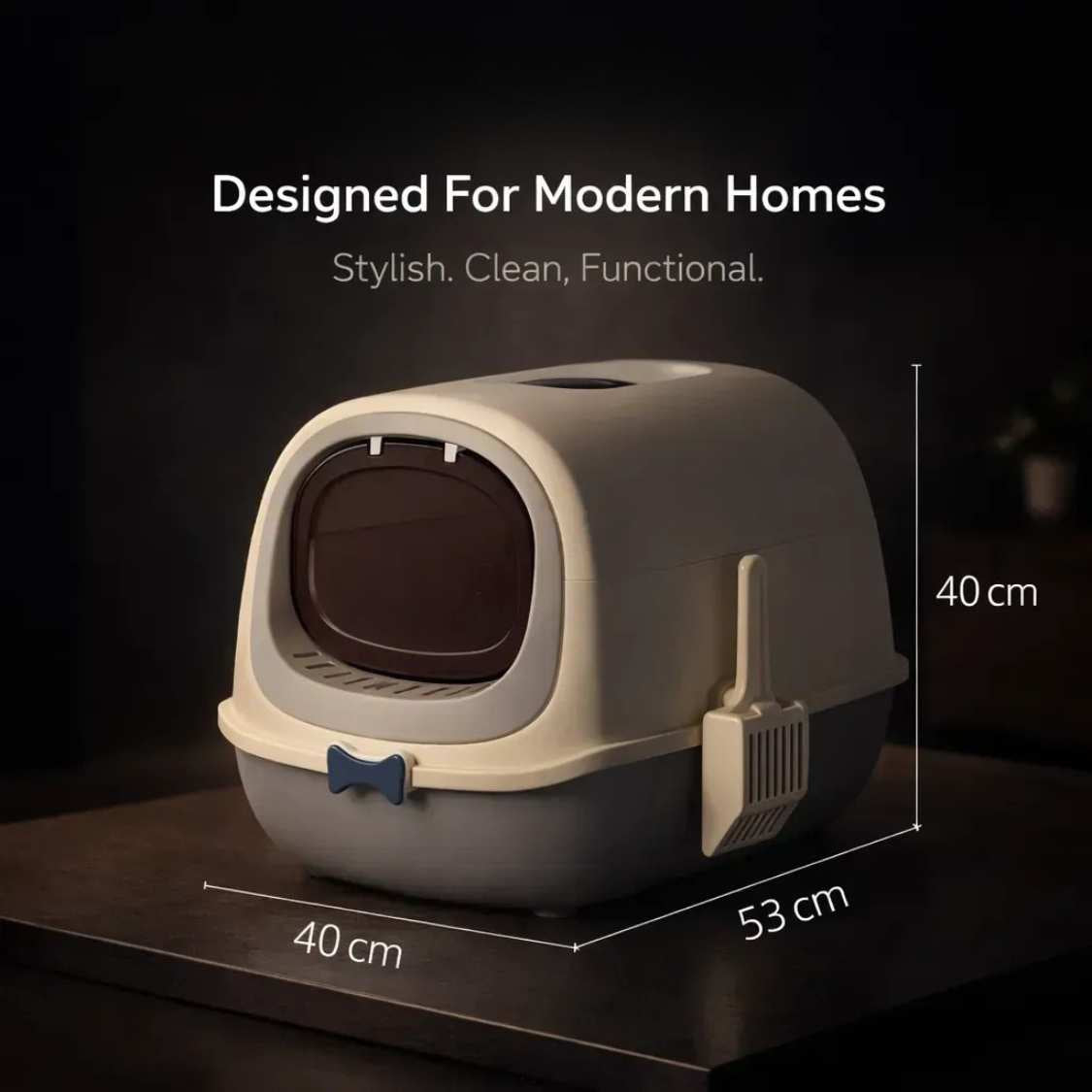 Covered Cat Litter Box | Enclosed Design with Door & Odor Control