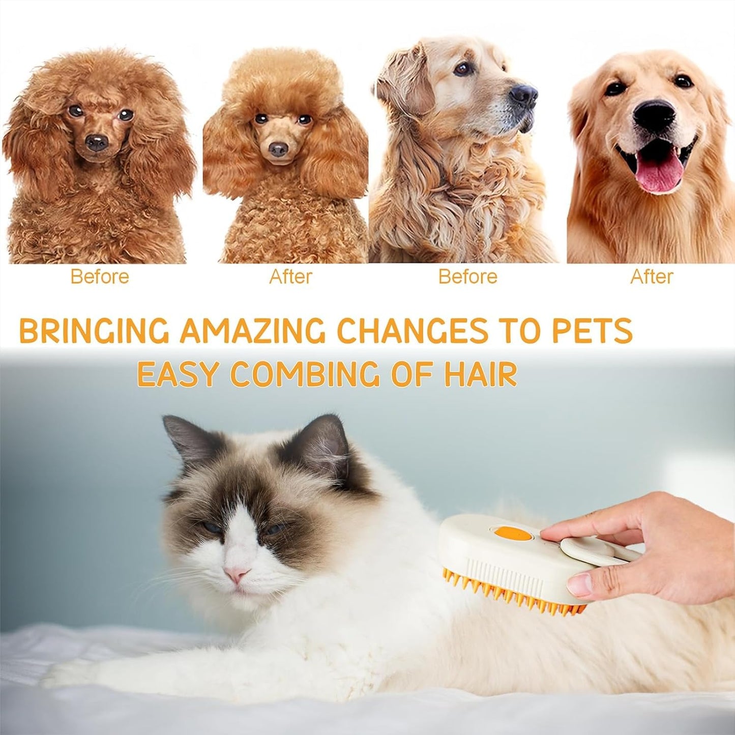 Pet Steam Brush | Steam Grooming & Hair Removal for Pets