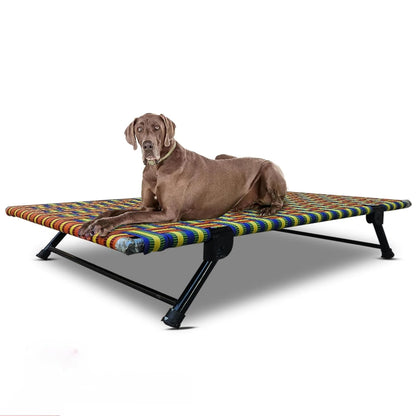 Folding Elevated Cat & Dog Bed | All Seasons Comfort with Breathable Nylon Mesh I Anti-Skid & Waterproof