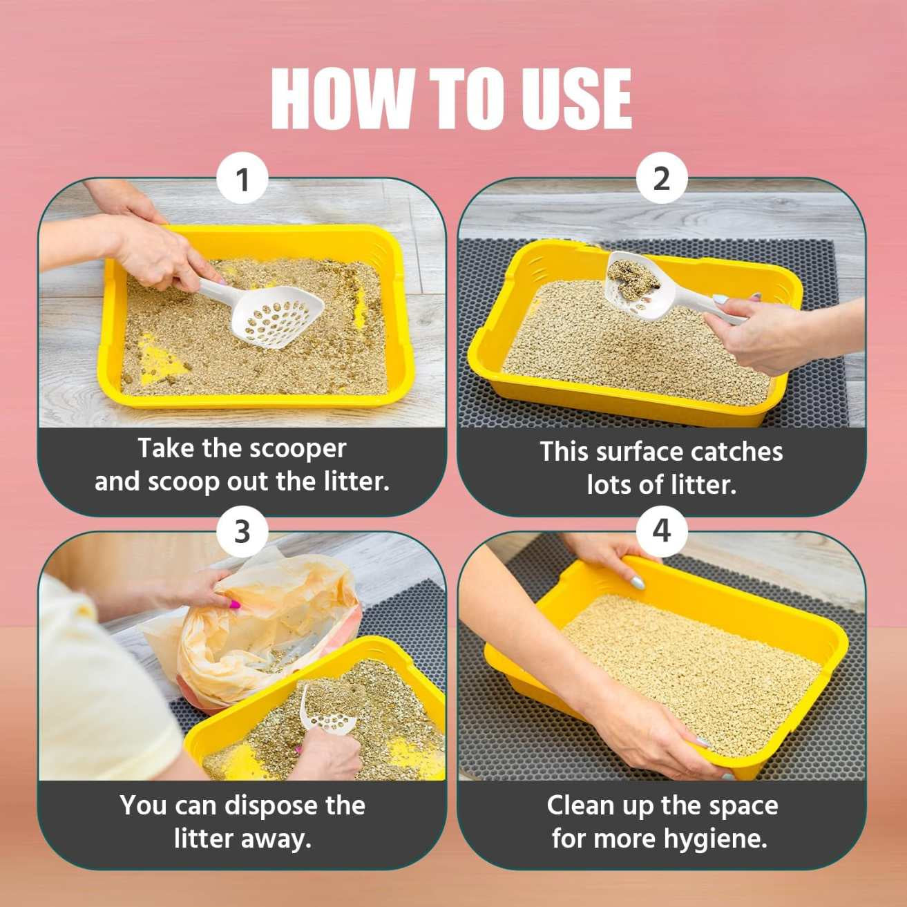 Cat Cleaning Tool | Ergonomic Litter Scoop Durable 3-Pack
