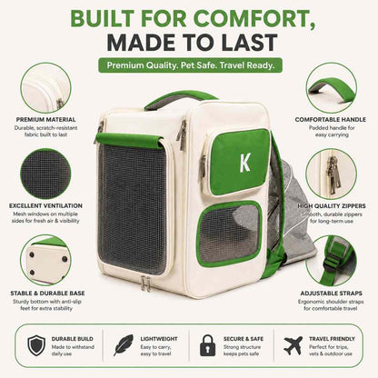 Expandable Cat Carrier Backpack With Breathable Mesh For Pets