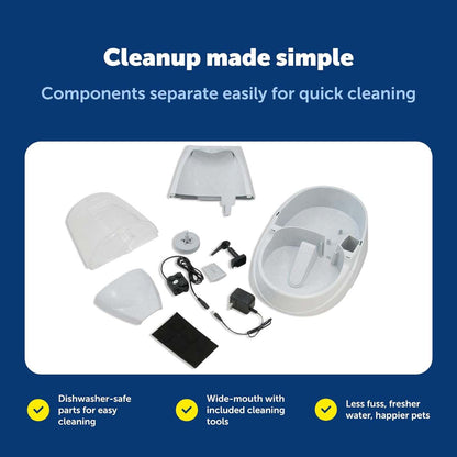 Dog & Cat Water Fountain | Automatic Pet Fountain 168 oz Grey