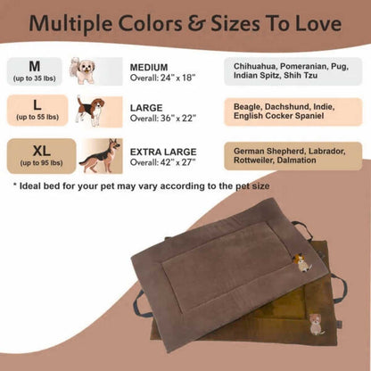 Premium Orthopedic Cooling Cat & Dog Mat, Joint Relief Bed | Mocha Brown
