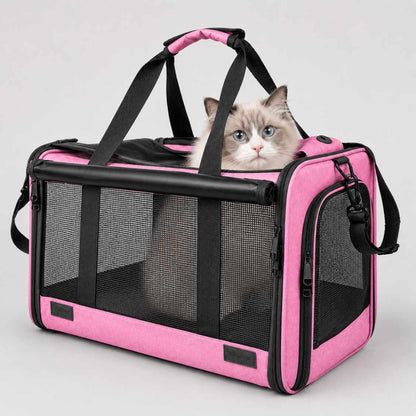 Foldable Cat Carrier Bag With Mesh Window For Travel