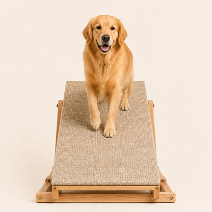 Foldable Pet Ramp for Dogs & Cats – Anti-Slip Wooden Ramp for Large Dogs