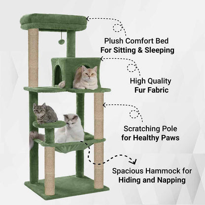 Green Cat Condo with Fur| Toys & Scratching Posts