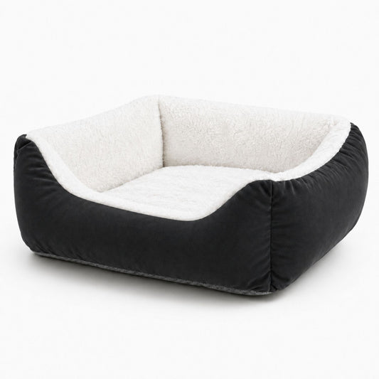 Black Comfort Pet Bed | Soft, Machine Washable & Anti-Skid Base