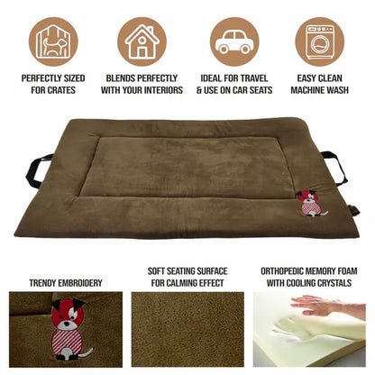 Premium Orthopedic Cooling Cat & Dog Mat, Joint Relief Bed | Mocha Brown