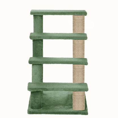 4-Level Cat Stairs with Jute Posts - Plush Climbing Frame for Indoor Cats