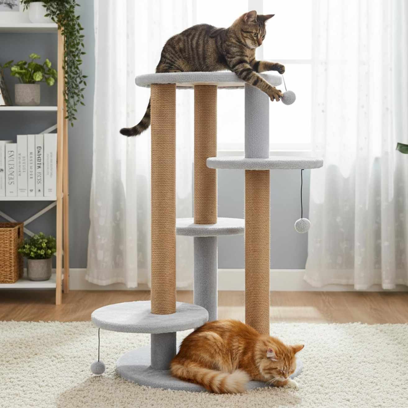 Multi-Level Cat Tree with Scratching Posts & Platforms | Grey (FURR-11)