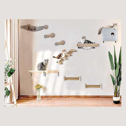 Kitten Cat Wall Mounted Hammock 24x13x8 – Plush Fur Fabric Cat Wall Bed (Grey)