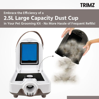 Trimz Pet Grooming Kit with Vacuum Suction for Dogs & Cats