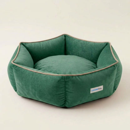 HANK HugFit Premium Dog Bed | Anti Skid & Machine Washable(Green)