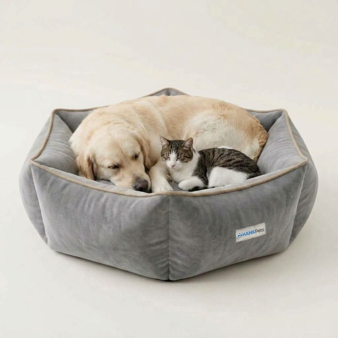 HANK HugFit Premium Dog Bed | Anti Skid & Machine Washable (Gray)