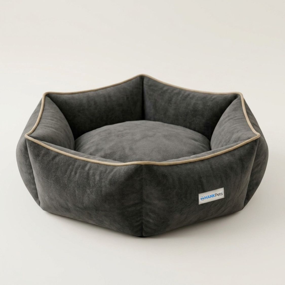 HANK HugFit Premium Dog Bed | Anti Skid & Machine Washable (Black)