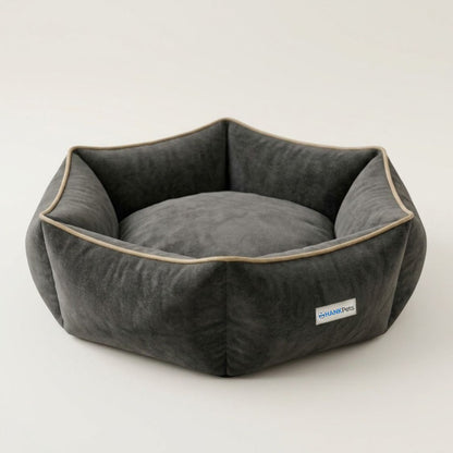 HANK HugFit Premium Dog Bed | Anti Skid & Machine Washable (Black)