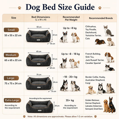 HANK SoftNest Premium Dog Bed Anti Skid & Machine Washable (Black)