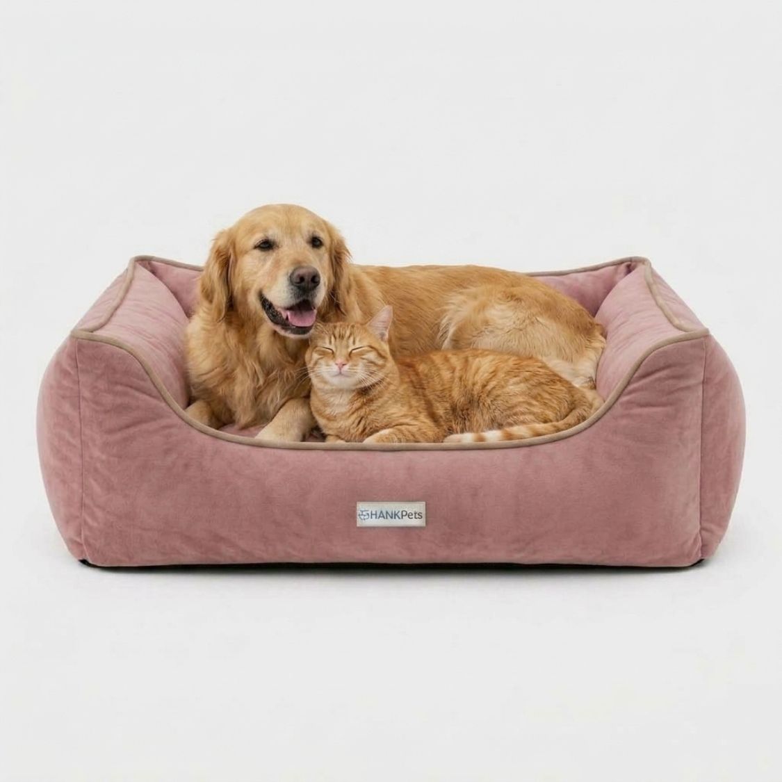 HANK SoftNest Premium Dog Bed Anti Skid & Machine Washable (Pink)