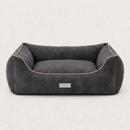 HANK SoftNest Premium Dog Bed Anti Skid & Machine Washable (Black)