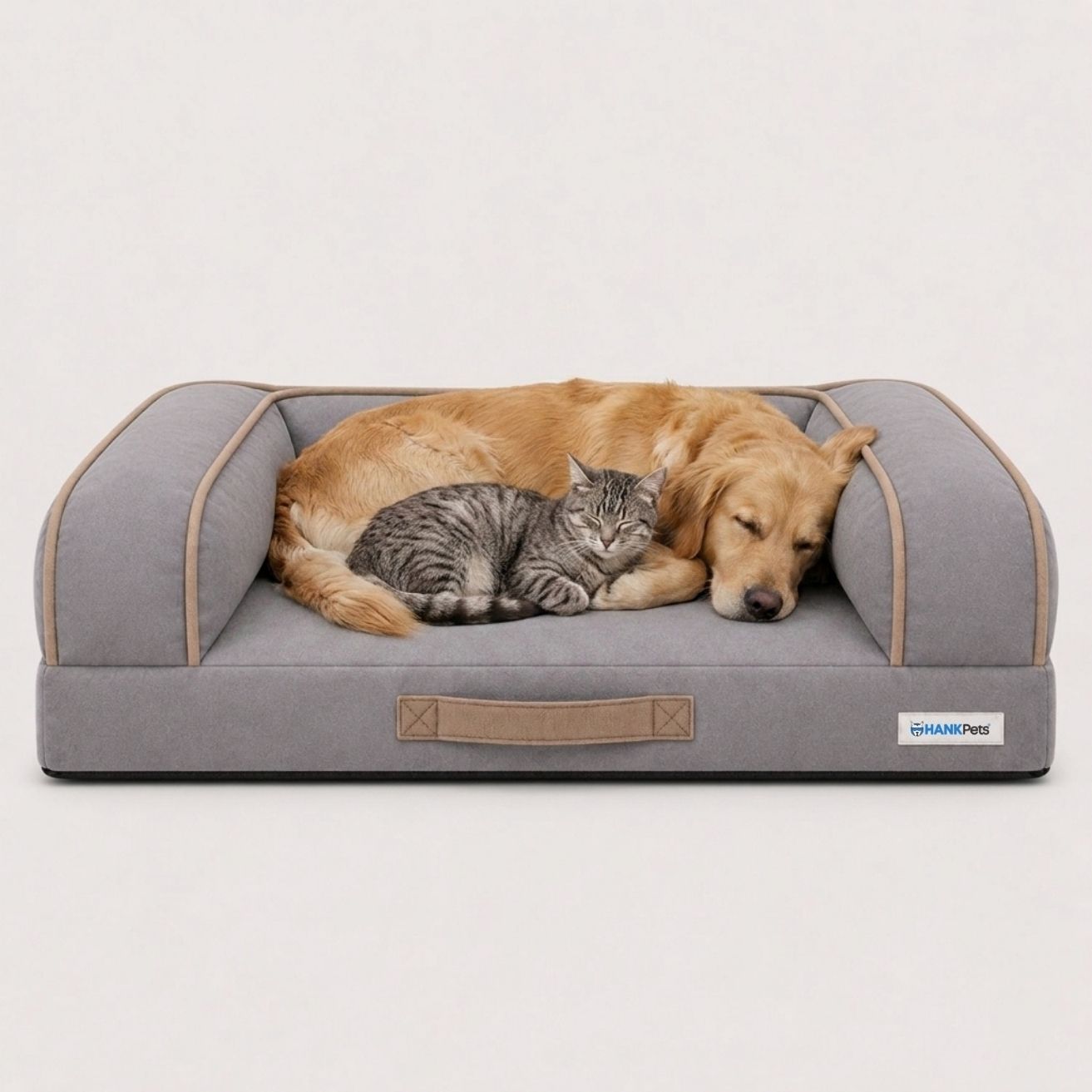 HANK CloudRest Dog Bed – Orthopedic Dog Sofa Bed, Washable & Anti-Slip Pet Bed(Grey)