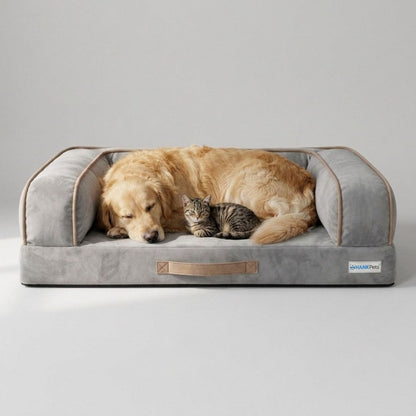 HANK CozyHaven Premium Sofa Dog Bed | Anti Skid & Machine Washable(Grey)