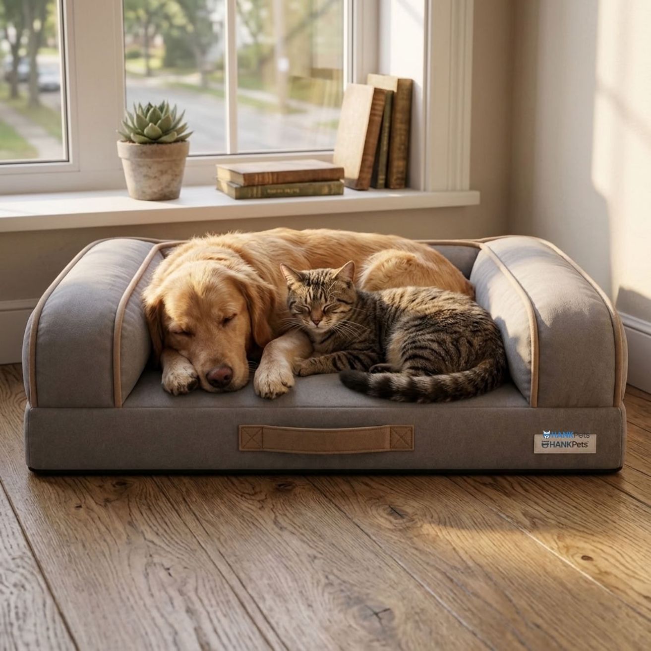 HANK CloudRest Dog Bed – Orthopedic Dog Sofa Bed, Washable & Anti-Slip Pet Bed(Grey)