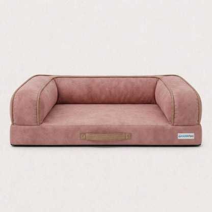 HANK CozyHaven Premium Sofa Dog Bed | Anti Skid & Machine Washable(Pink)