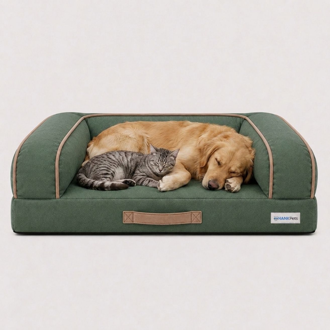HANK CloudRest Dog Bed – Orthopedic Dog Sofa Bed, Washable & Anti-Slip Pet Bed (Green)