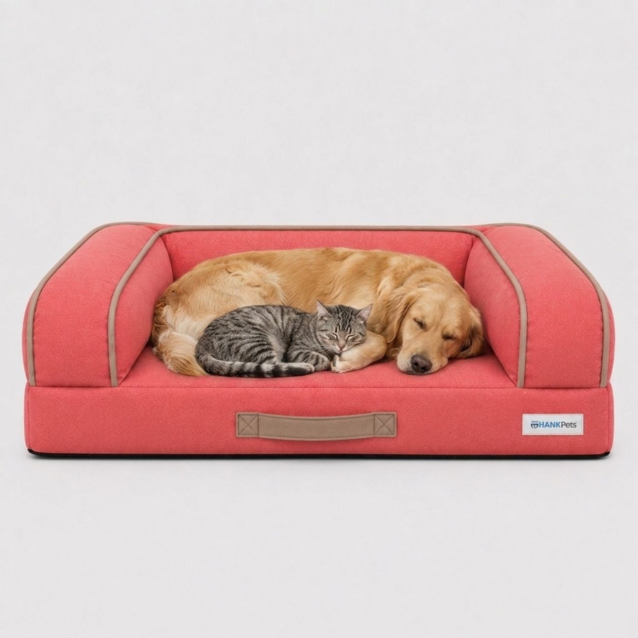 HANK CloudRest Dog Bed – Orthopedic Dog Sofa Bed, Washable & Anti-Slip Pet Bed(Pink)
