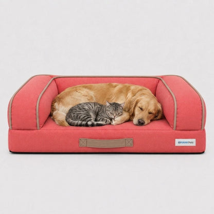 HANK CloudRest Dog Bed – Orthopedic Dog Sofa Bed, Washable & Anti-Slip Pet Bed(Pink)