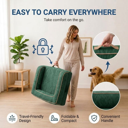 HANK CozyHaven Premium Sofa Dog Bed | Anti Skid & Machine Washable(Green)