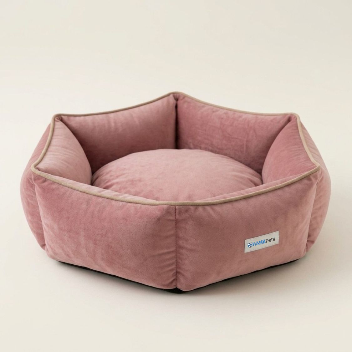 HANK HugFit Premium Dog Bed | Anti Skid & Machine Washable (Pink)