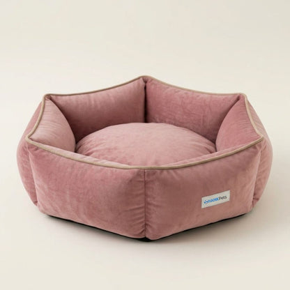 HANK HugFit Premium Dog Bed | Anti Skid & Machine Washable (Pink)