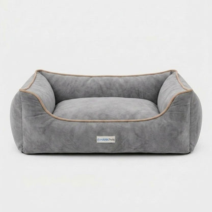 HANK SoftNest Premium Dog Bed Anti Skid & Machine Washable (Grey)