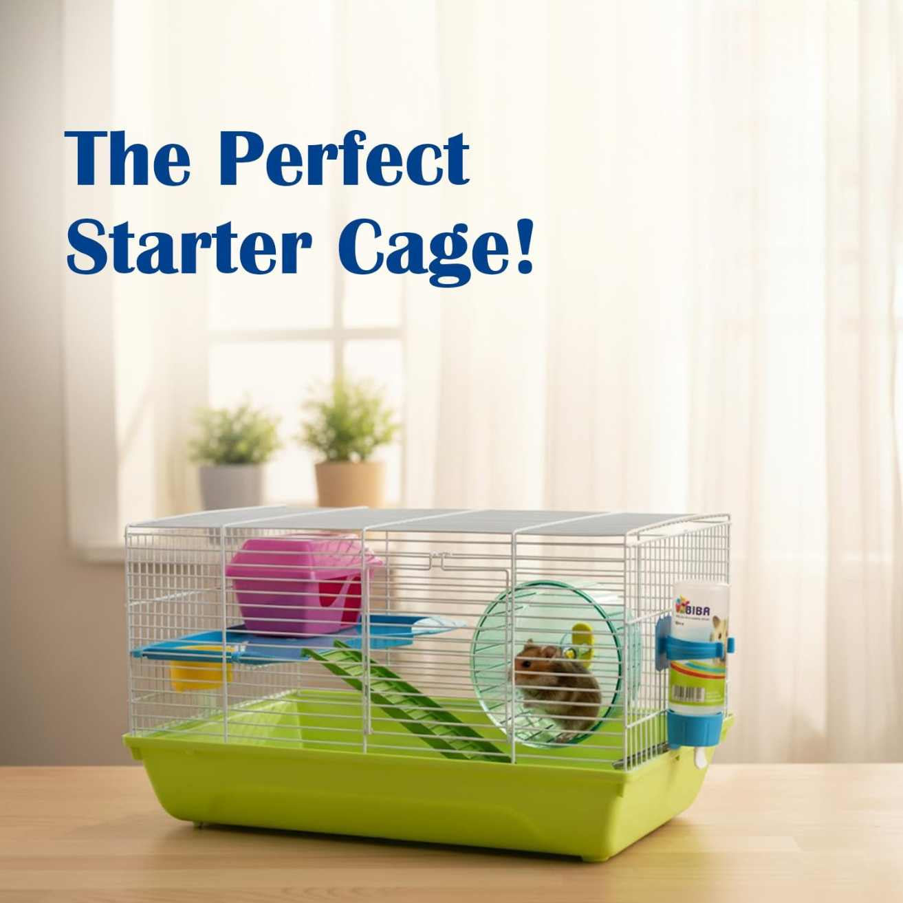 Martha Double Hamster & Guinea Pig Cage | Fun Activity Home for Small Pets, Multicolor