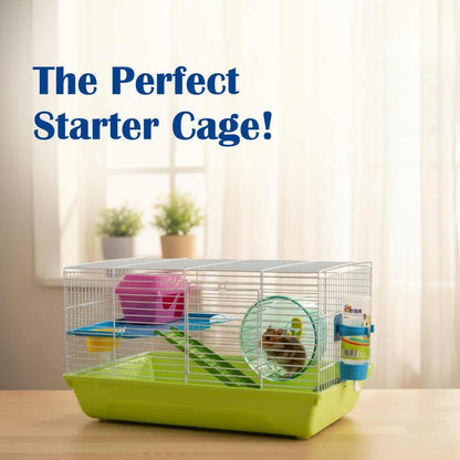 Martha Double Hamster & Guinea Pig Cage | Fun Activity Home for Small Pets, Multicolor
