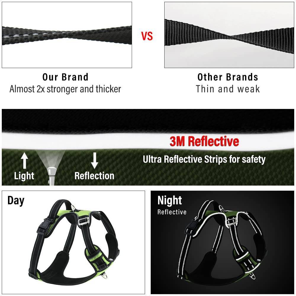 Hank Neon Green Harness For Dog