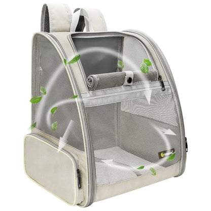 Traveler Bubble Backpack Pet Carriers for Cats and Dogs (Creamy White)