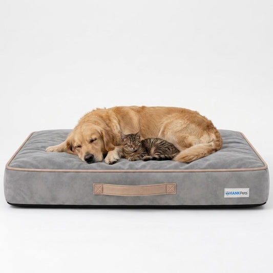 HANK CloudRest Premium Mattress Dog Bed | Anti Skid & Machine Washable (Grey)