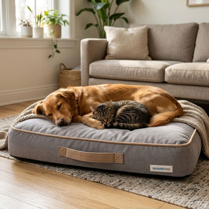 HANK CloudRest Premium Mattress Dog Bed | Anti Skid & Machine Washable (Grey)