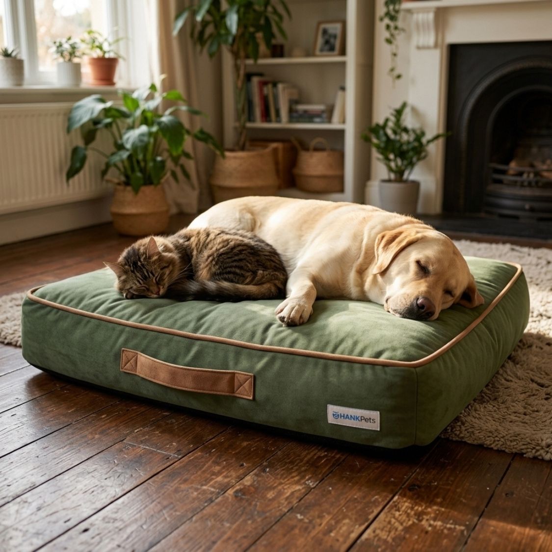 HANK CloudRest Premium Mattress Dog Bed | Anti Skid & Machine Washable (Sage Green)