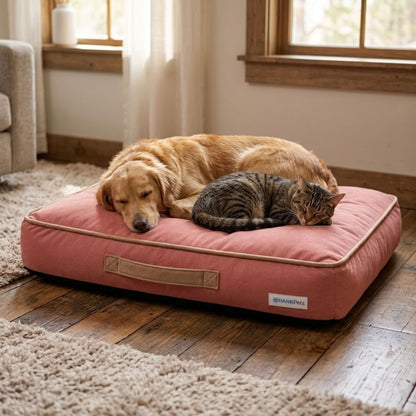 HANK CloudRest Premium Mattress Dog Bed | Anti Skid & Machine Washable (Pink)